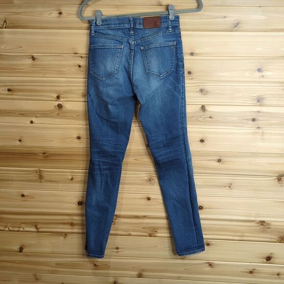 Madewell Womens Jeans 26 Blue Skinny Skinny Distressed Jeans 27" Inseam Lowrise - Picture 4 of 10